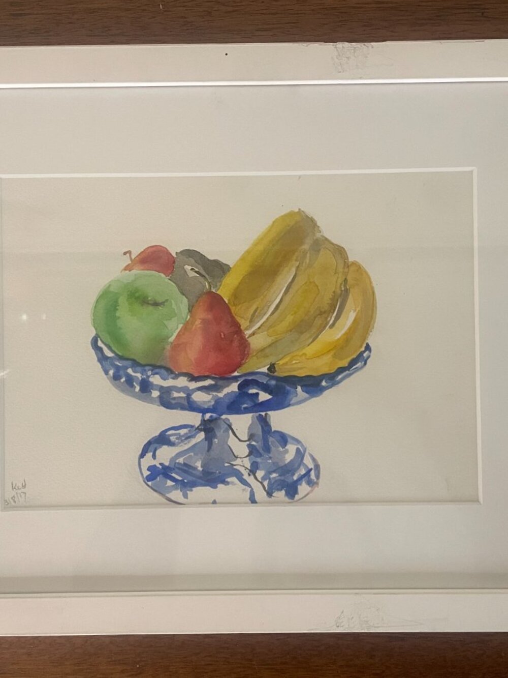 Original Still Life Fruit & Coffee Pot Vintage Framed Art Artist Signed